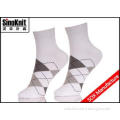 Argyle Ankle White Customized Man Dress Socks Breathable Co